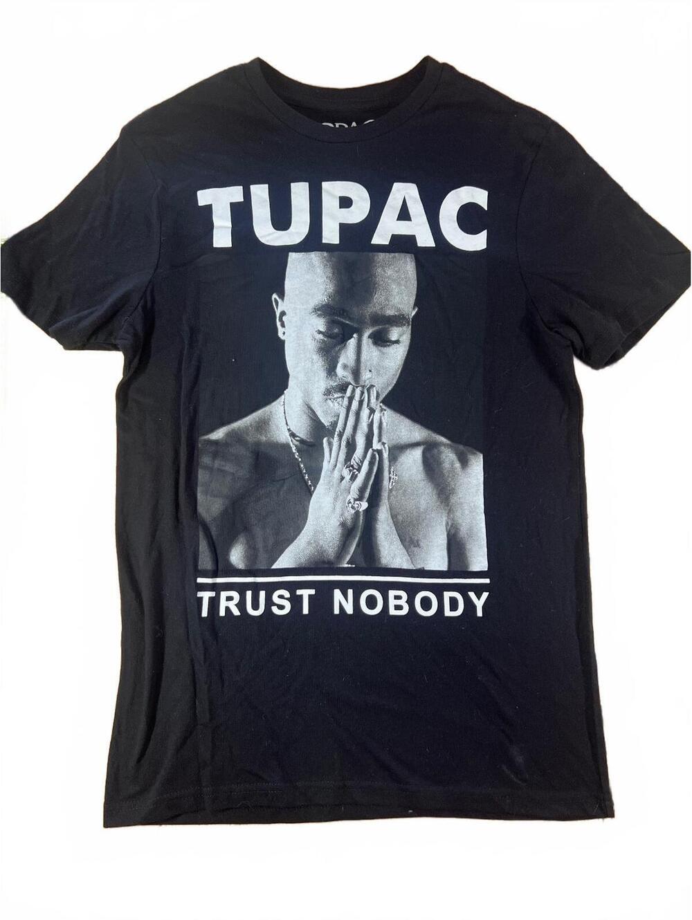 Tupac Trust Nobody Black Graphic T-Shirt Size S